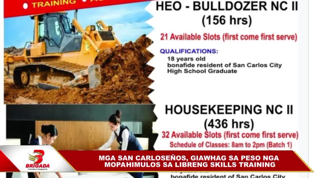 ⁣Mga San Carloseños, giawhag sa peso nga mopahimulos sa libreng skills training