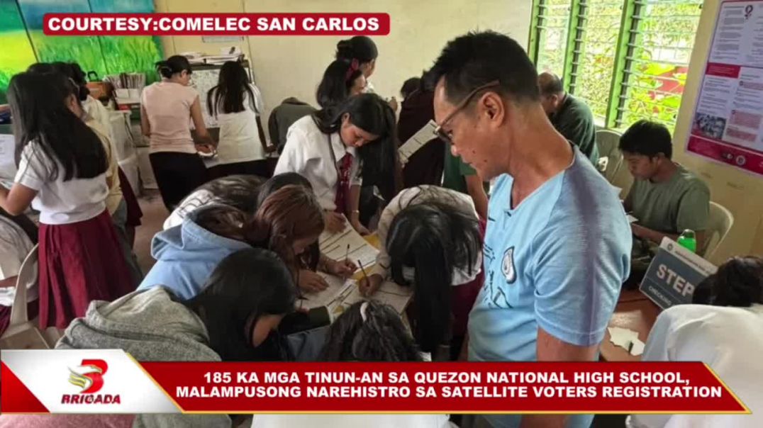 ⁣185 ka mga tinun-an sa Quezon National High School, malampusong narehistro sa satellite voters regis