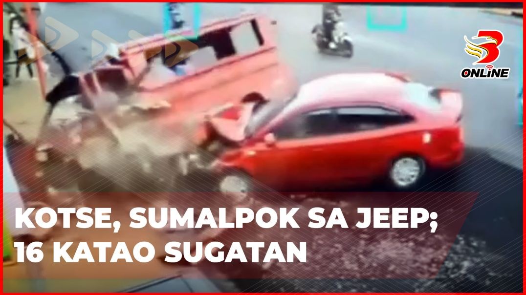 ⁣Kotse, sumalpok sa jeep; 16 katao sugatan