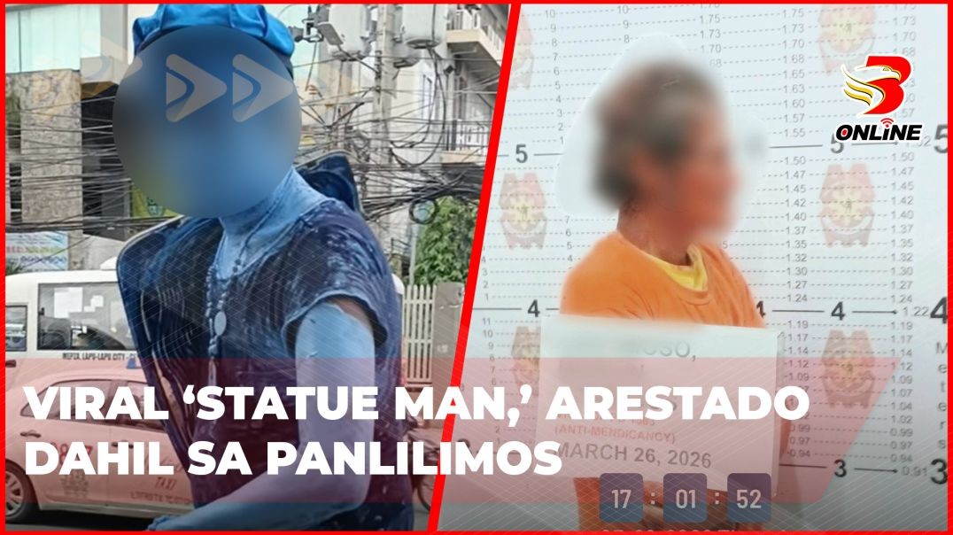 ⁣Viral ‘Statue Man,’ arestado  dahil sa panlilimos