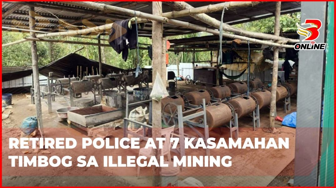 ⁣Retired police at 7 kasamahan timbog sa illegal mining