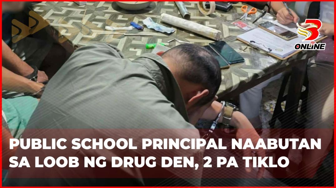 ⁣Public school principal naabutan sa loob ng drug den, 2 pa tiklo