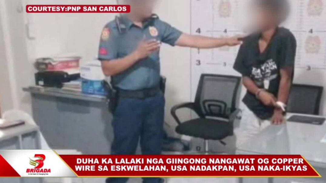 ⁣Duha ka lalaki nga giingong nangawat og copper wire sa eskwelahan, usa nadakpan, usa naka-ikyas