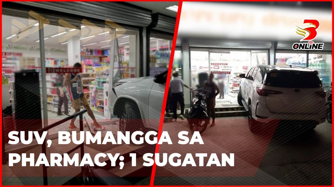 ⁣SUV, bumangga sa pharmacy; 1 sugatan