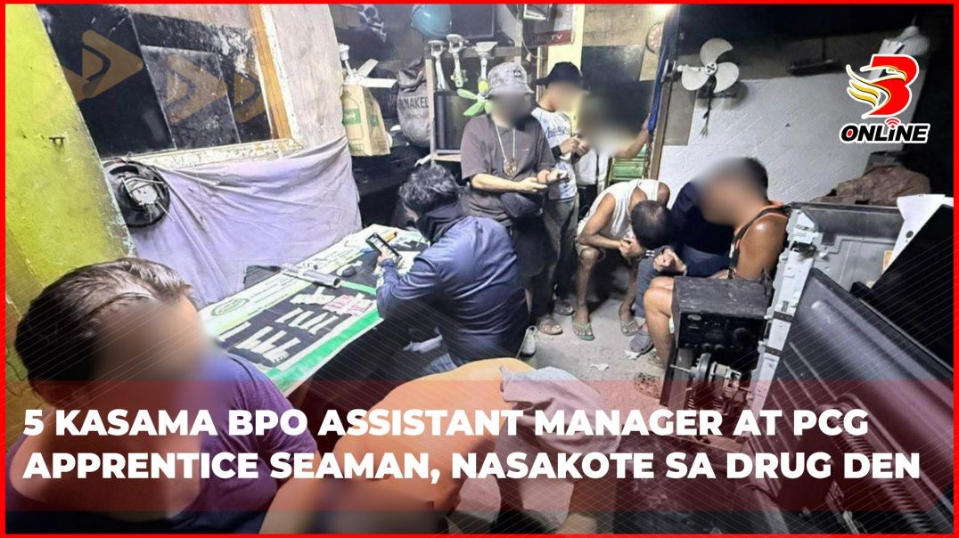 ⁣5 kasama BPO Assistant Manager at PCG apprentice seaman, nasakote sa drug den
