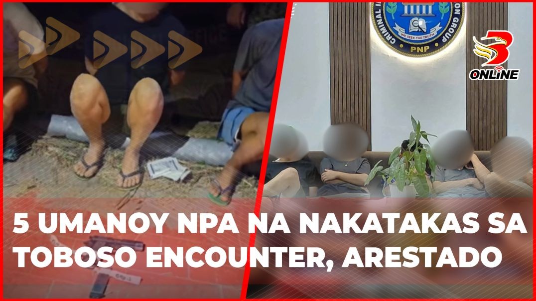 ⁣5 umanoy NPA na nakatakas sa Toboso encounter, arestado
