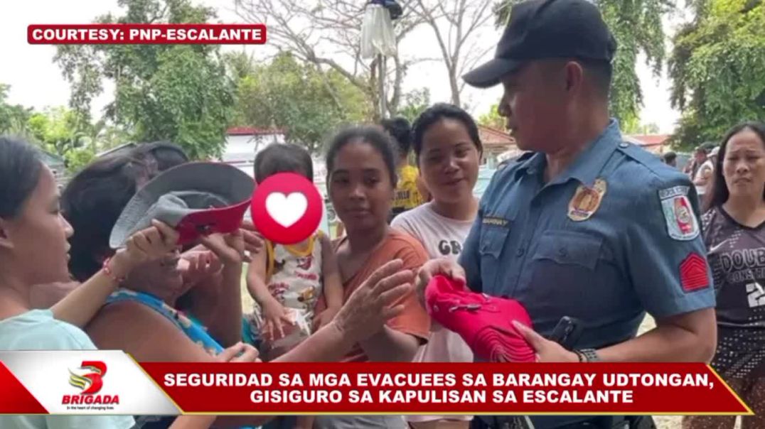 ⁣Seguridad sa mga evacuees sa Barangay Udtongan, gisiguro sa kapulisan sa Escalante