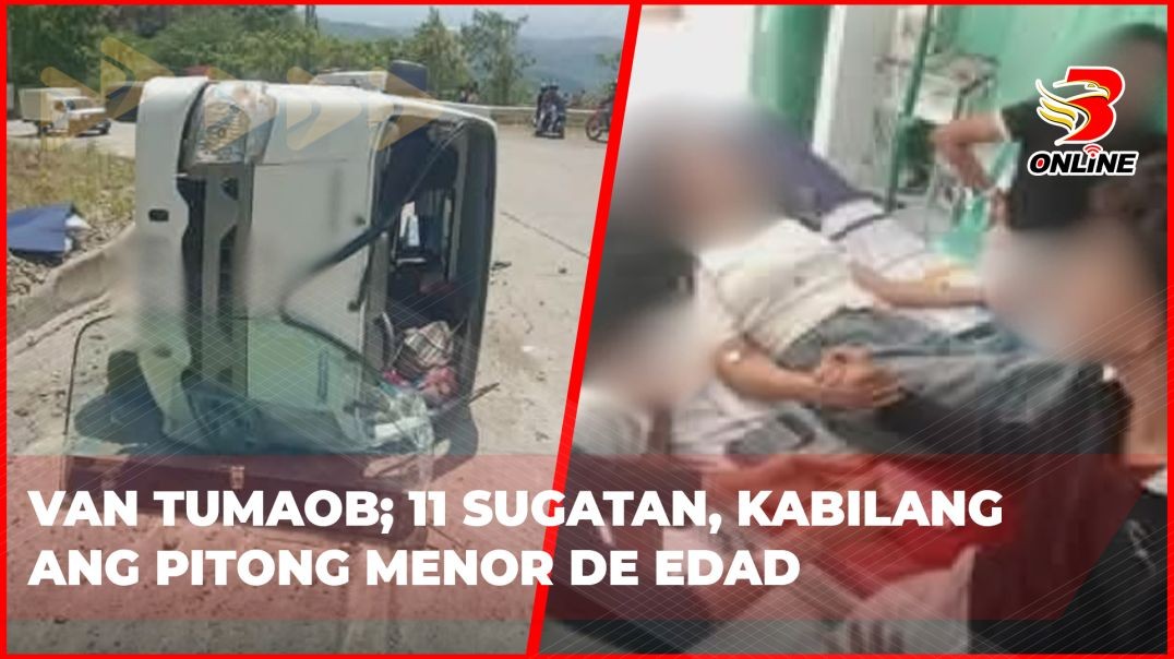 ⁣Van tumaob; 11 sugatan, kabilang ang pitong menor de edad