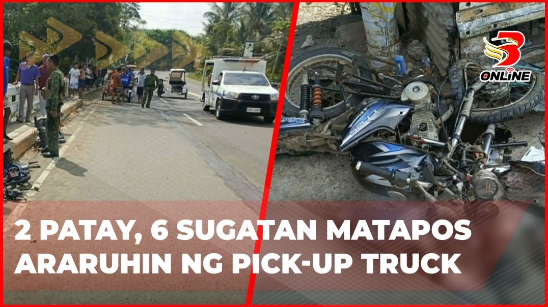 ⁣2 patay, 6 sugatan matapos araruhin ng pick-up truck
