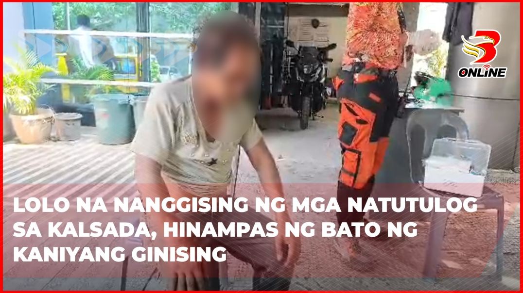 Lolo na nanggising ng mga natutulog sa kalsada, hinampas ng bato ng kaniyang ginising