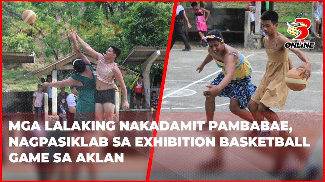 ⁣Mga lalaking nakadamit pambabae, nagpasiklab sa exhibition basketball game sa Aklan