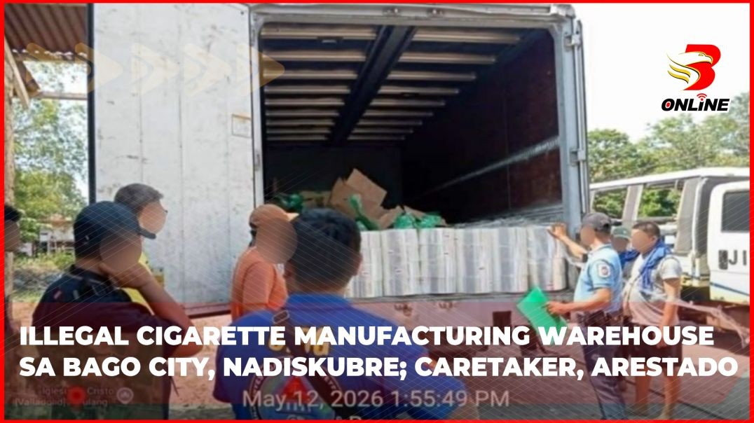 ⁣Illegal cigarette manufacturing warehouse sa Bago City, nadiskubre; caretaker, arestado