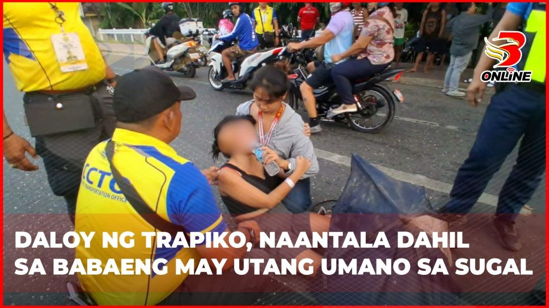 ⁣Daloy ng trapiko, naantala dahil sa babaeng may utang umano sa sugal