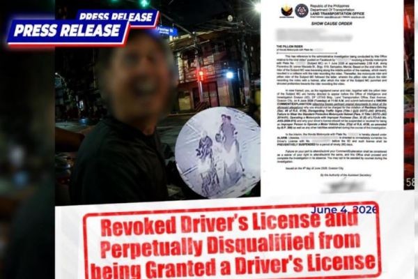 Rider na sangkot sa viral road rage sa Maynila, pinatawan ng lifetime driving ban ng LTO