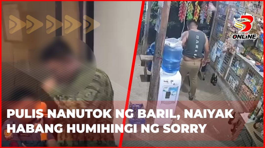 Pulis nanutok ng baril, naiyak habang humihingi ng sorry