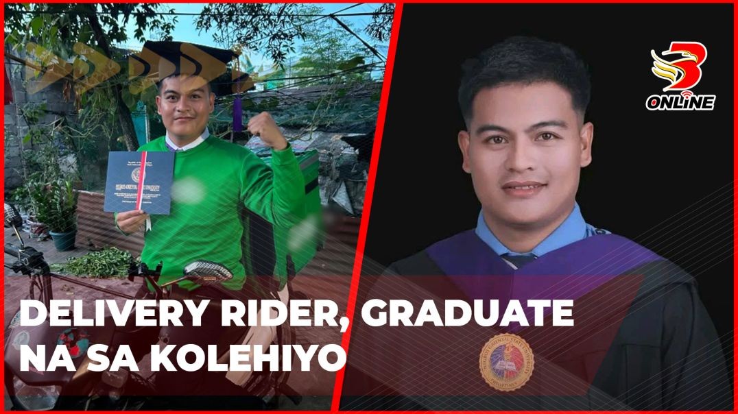Delivery rider, graduate na sa kolehiyo