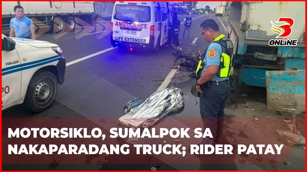 ⁣Motorsiklo, sumalpok sa nakaparadang truck; rider patay