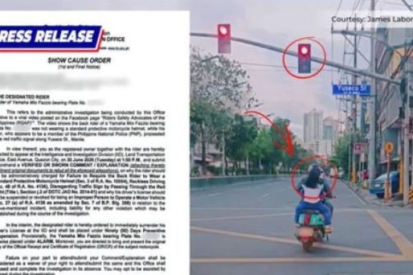 Lisensya ng uniformed personnel na may angkas na walang helmet at lumabag sa batas trapiko, sinuspinde ng LTO
