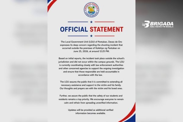 Bagong graduate, binaril matapos ang commencement exercises sa Panukan, Davao de Oro