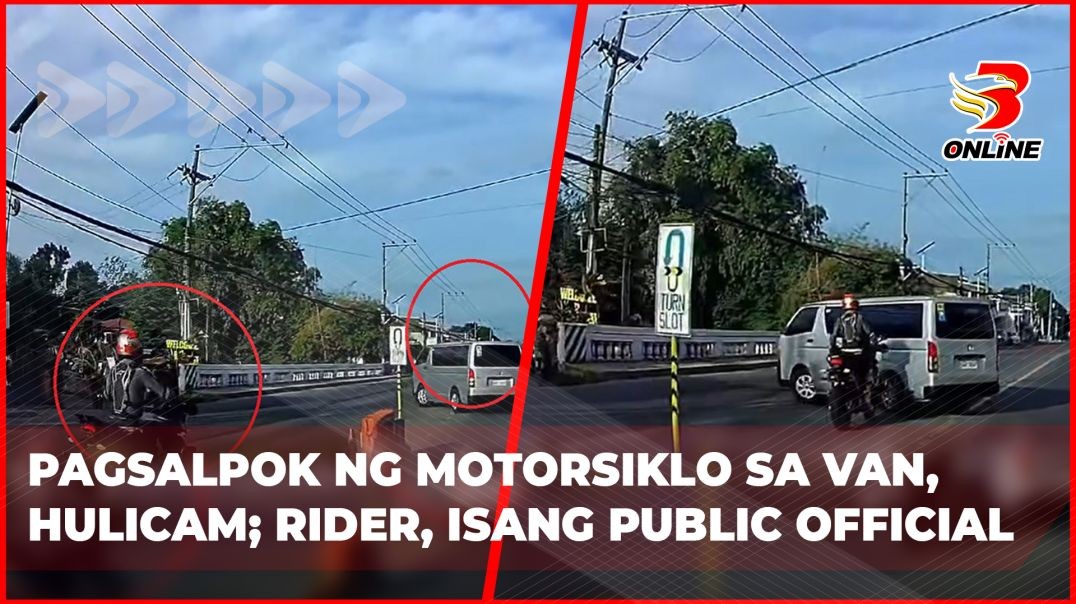 ⁣Pagsalpok ng motorsiklo sa van, hulicam; rider, isang public official